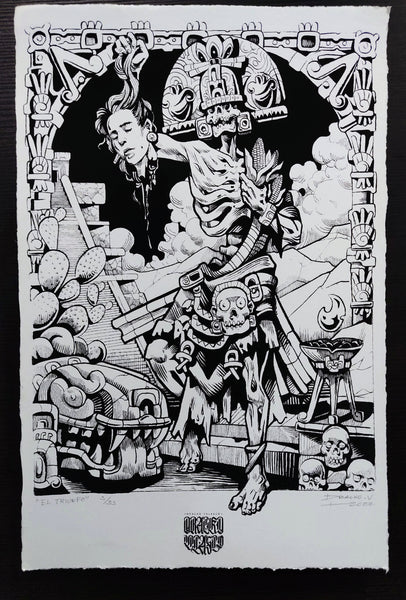 Serigrafía "El triunfo de Mictlantecuhtli" (60 x 40 cm.)